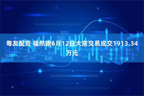 粤友配资 福然德6月12日大宗交易成交1913.34万元